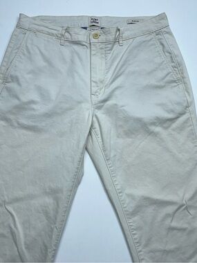 FLINT AND TINDER 5 Pocket Pant Mens 34x32 SLIM FIT in Bone White Cotton Spandex